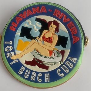 Tory Burch Havana Rivera key Chain-coin wallet